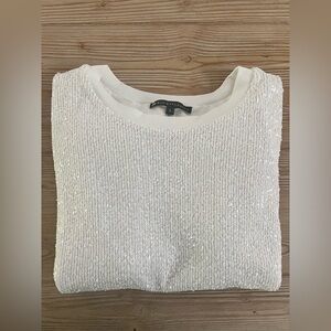 Elliott Lauren Sequin White Tee – Size L, Excellent Condition